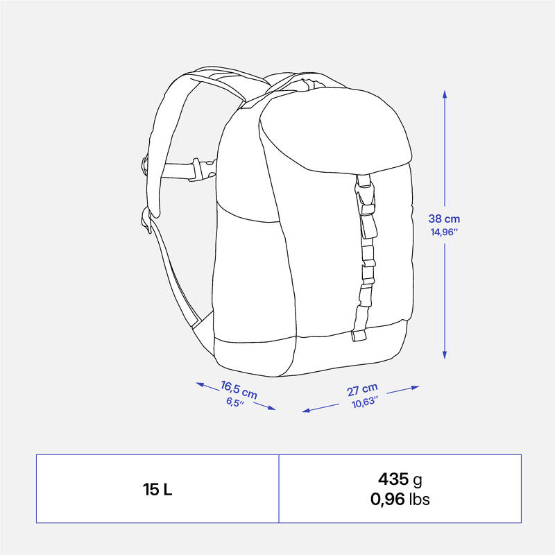 Sac à dos de randonnée junior 15L, NH900 bleu