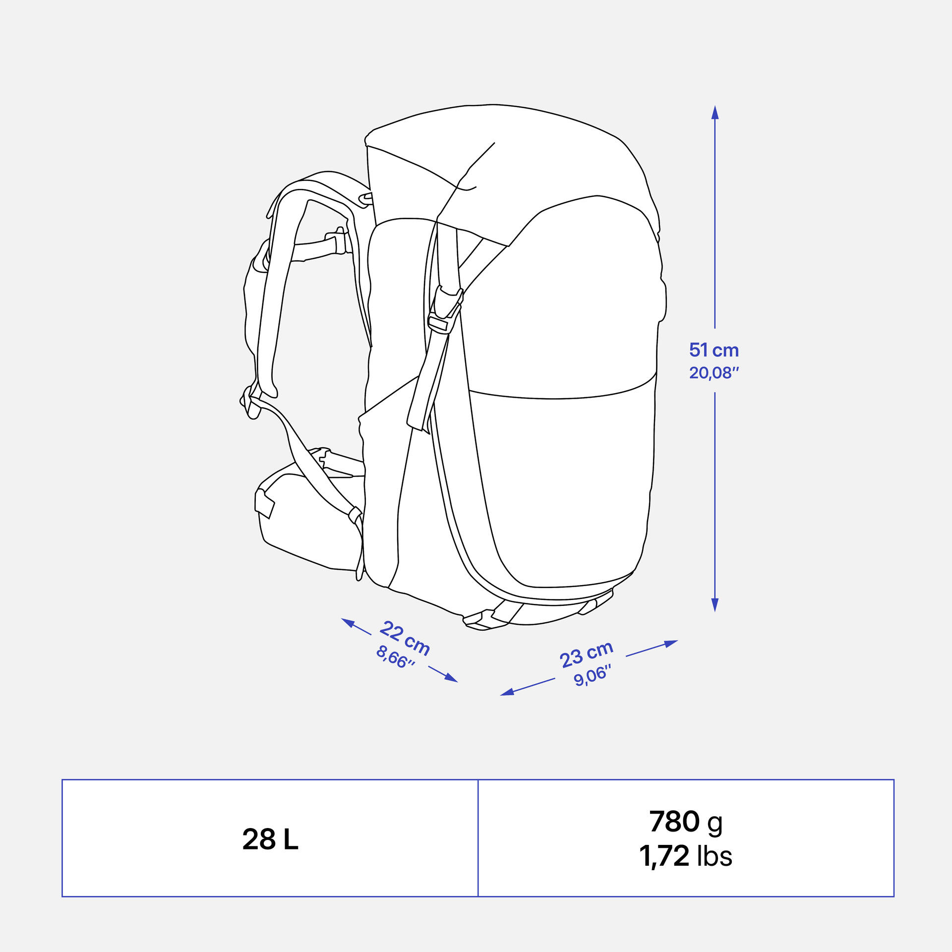 35l Travel Backpack 35 Litre Backpack Dimensions 28L Kid's Hiking Backpack  MH500 Blue