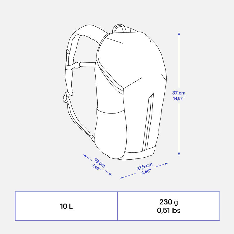 Mochila de caminhada criança 7-15 anos 10L, MH100 azul rosa