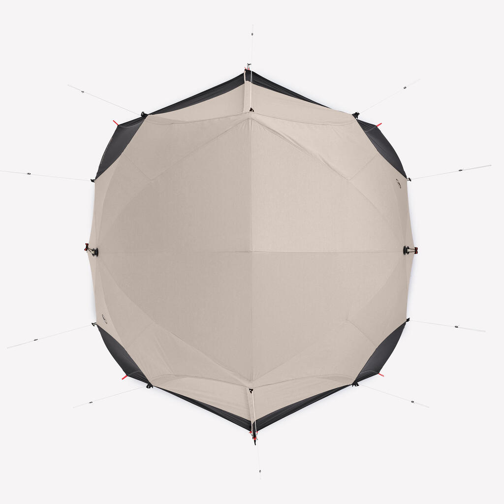 3-person polycotton camping tent, 2 Seconds Easy