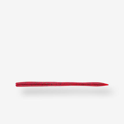 LEURRE SOUPLE FINESSE BLACK BASS YUBARI WORM RED BUG - par 10