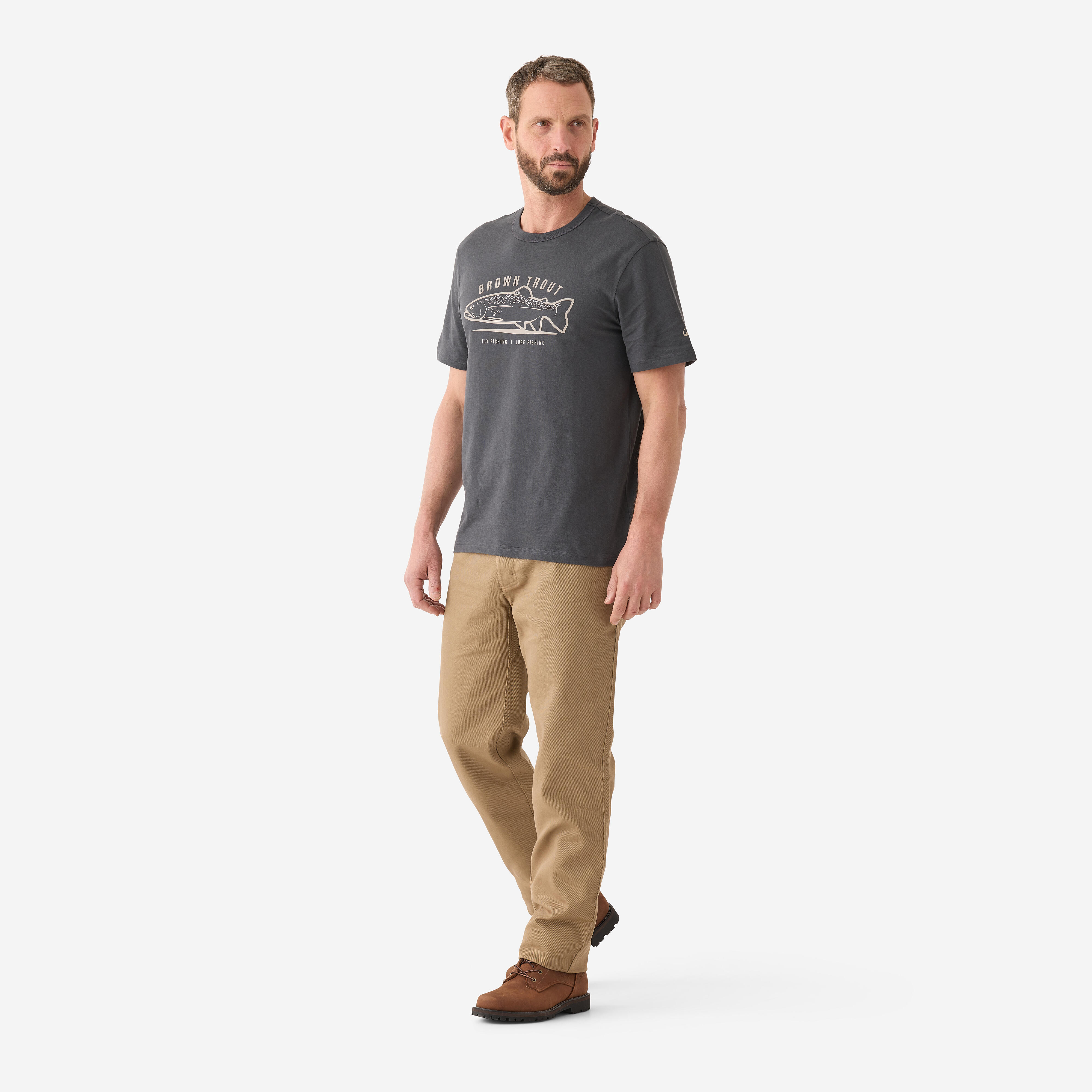 T-shirt de pêche à manches courtes en coton - CAPERLAN