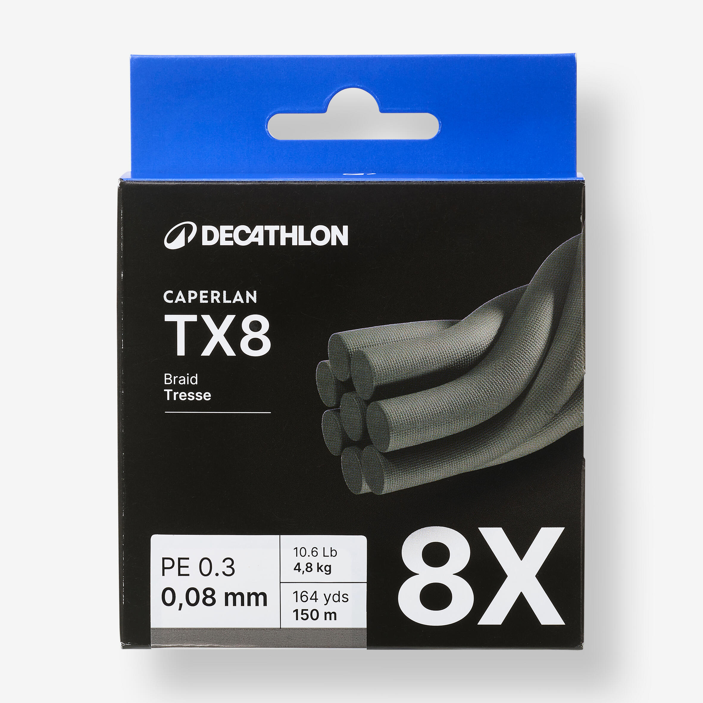 Trecciato pesca con artificiali TX8 grigio 2/3
