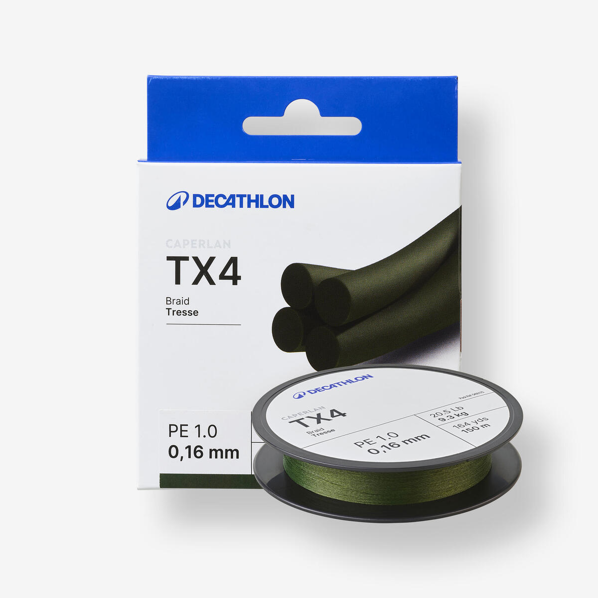 Tresse pêche aux leurres 4 brins TX4 Kaki