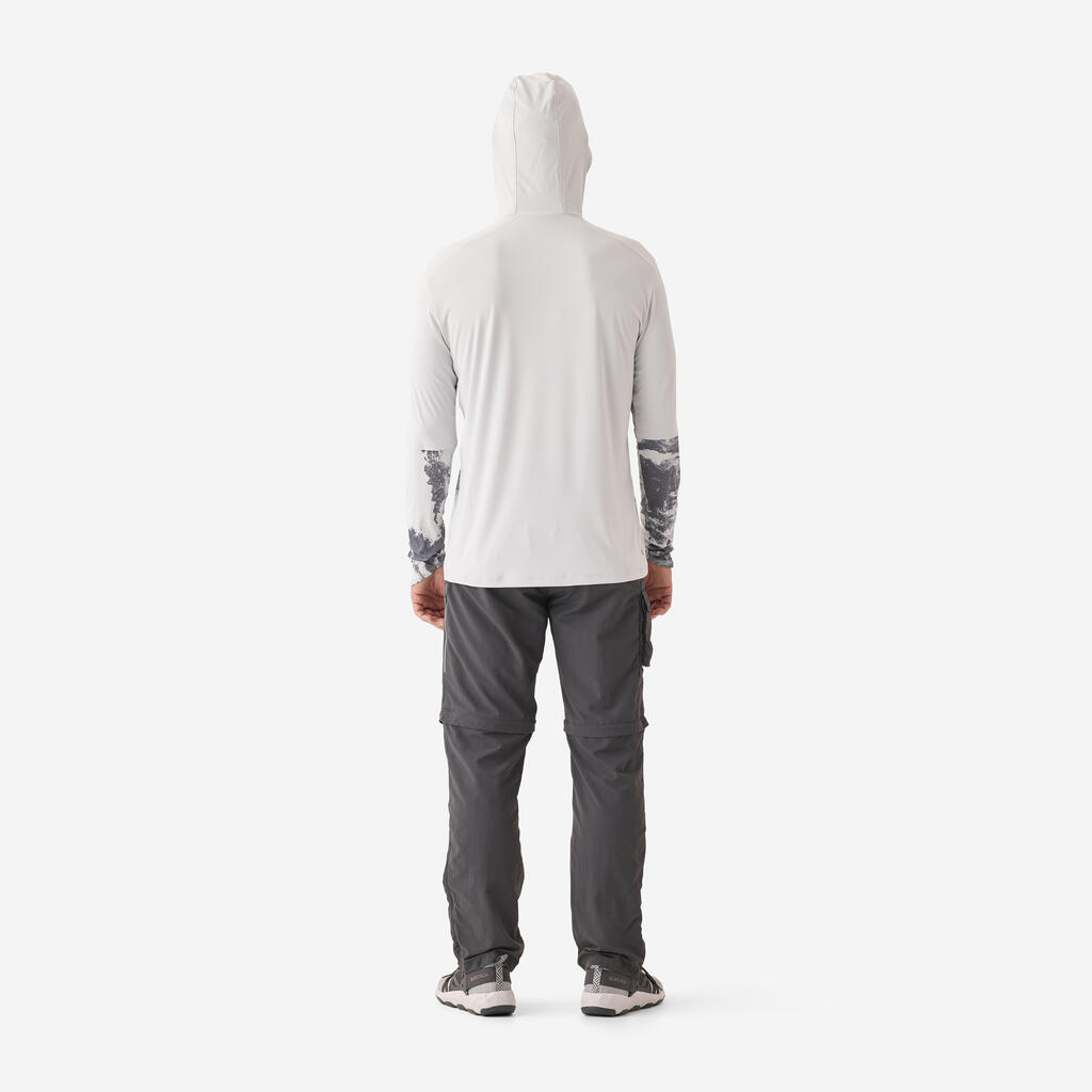 Fishing anti-UV T-shirt 500 with hood UPF 50+ Green