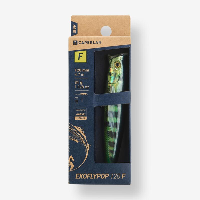 Nălucă Suprafață Popper Pescuit marin EXOFLY POP 12cm Bonito