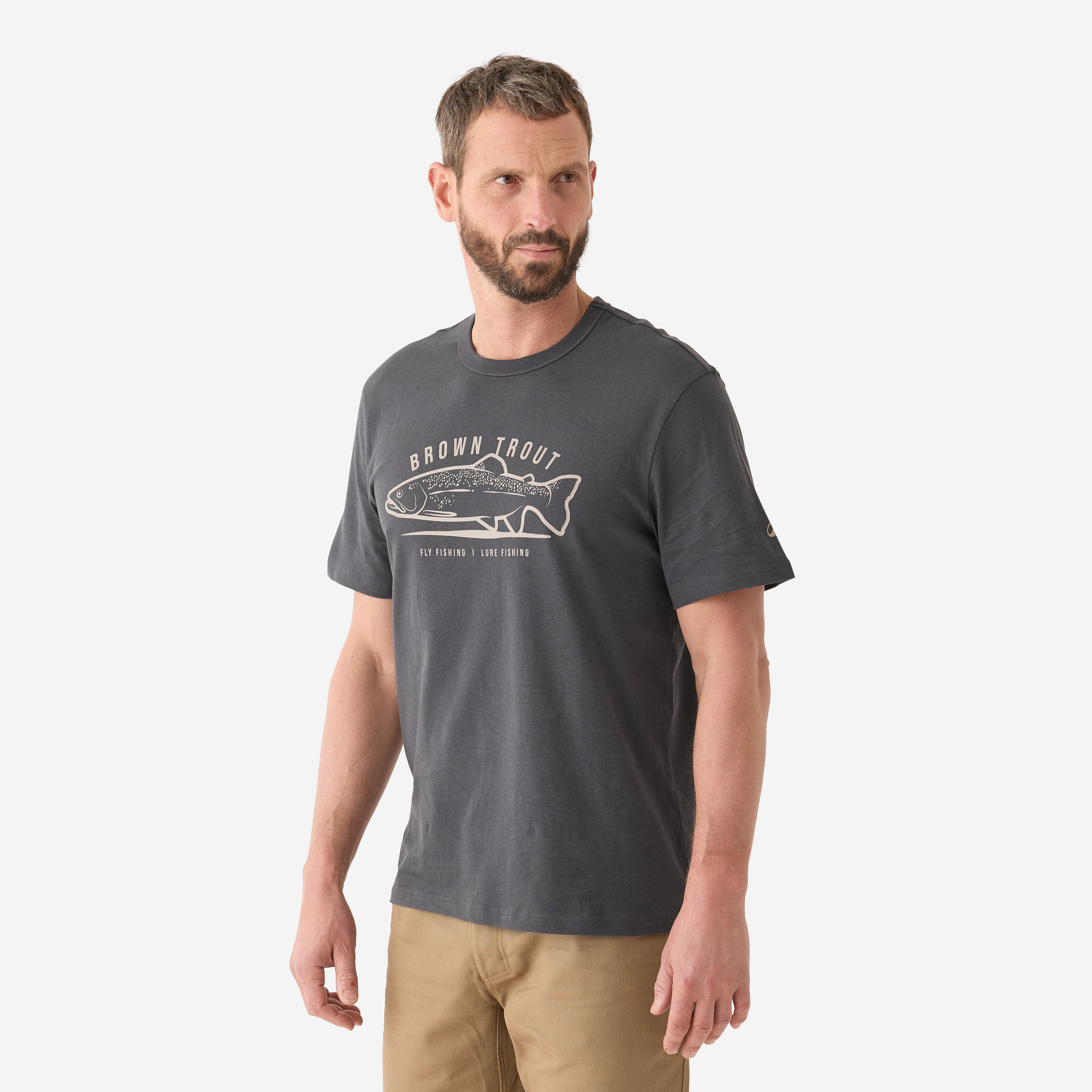 T-shirt de pêche à manches courtes en coton - CAPERLAN