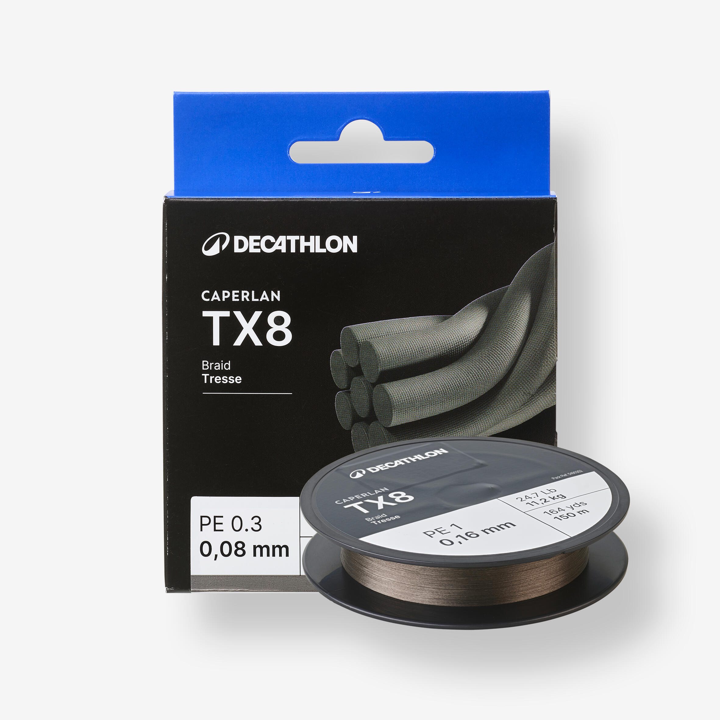 CAPERLAN Trecciato pesca con artificiali TX8 grigio