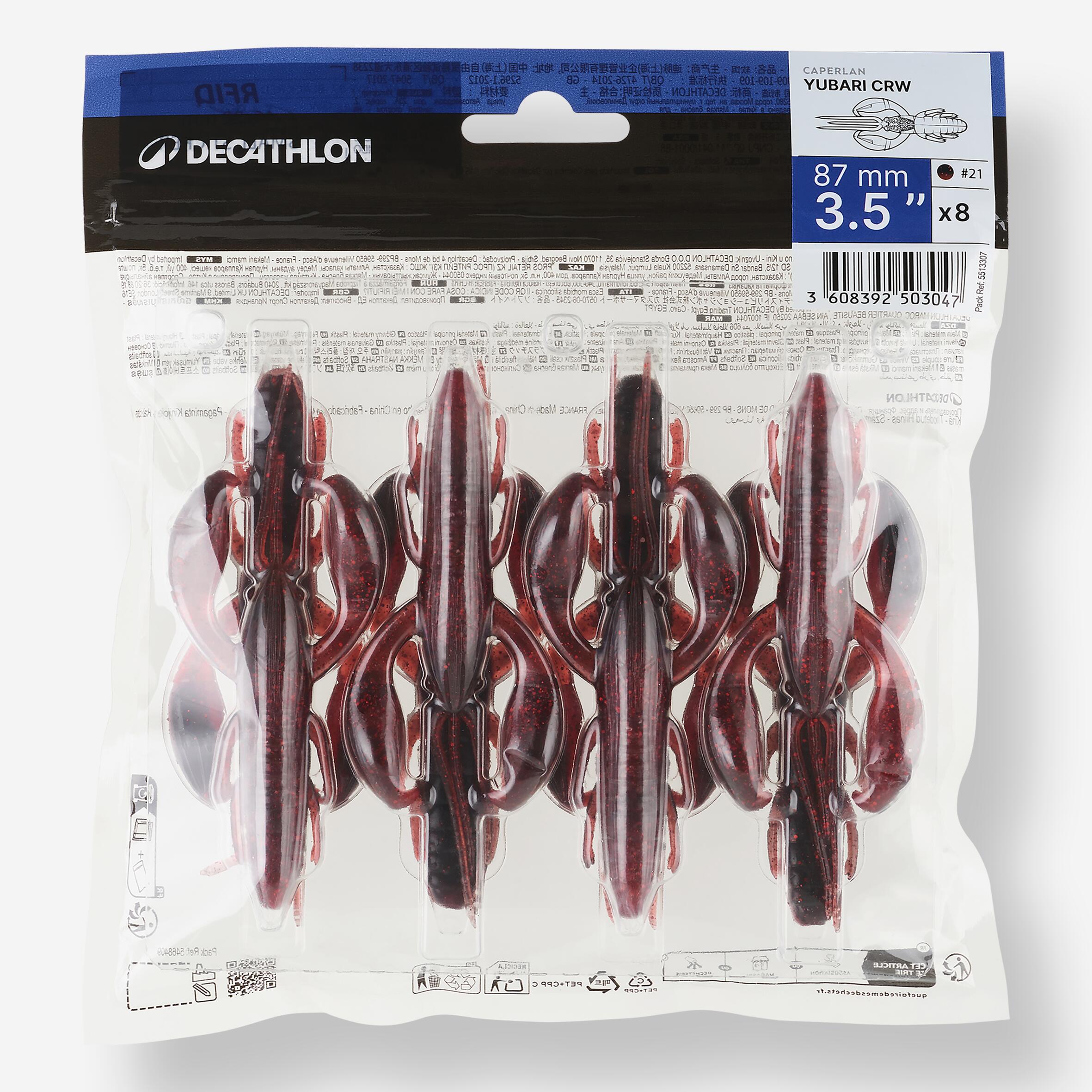 Weicher Köder Flusskrebs mit Lockstoff WXM Yubari Craw 3,5" 9 cm schwarz rot 5/6