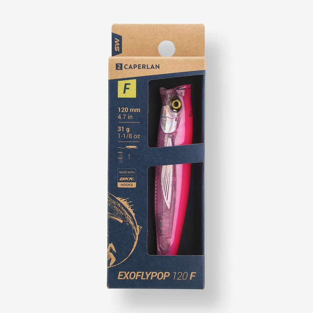 Površinska vaba popper za morski ribolov EXOFLY POP 12 cm - roza