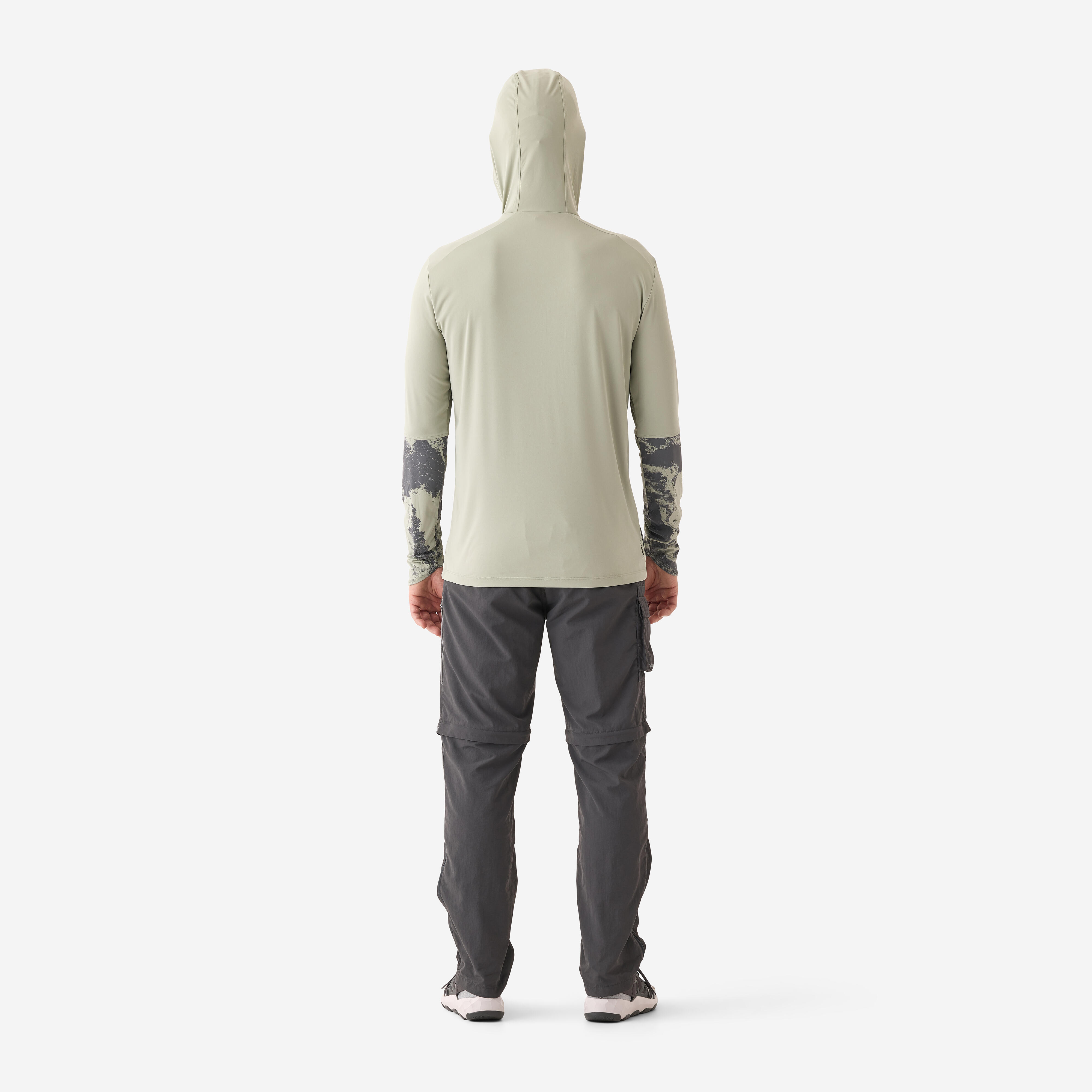 Anti-UV Fishing T-Shirt - 500 UPF 50+ with hood Green - CAPERLAN