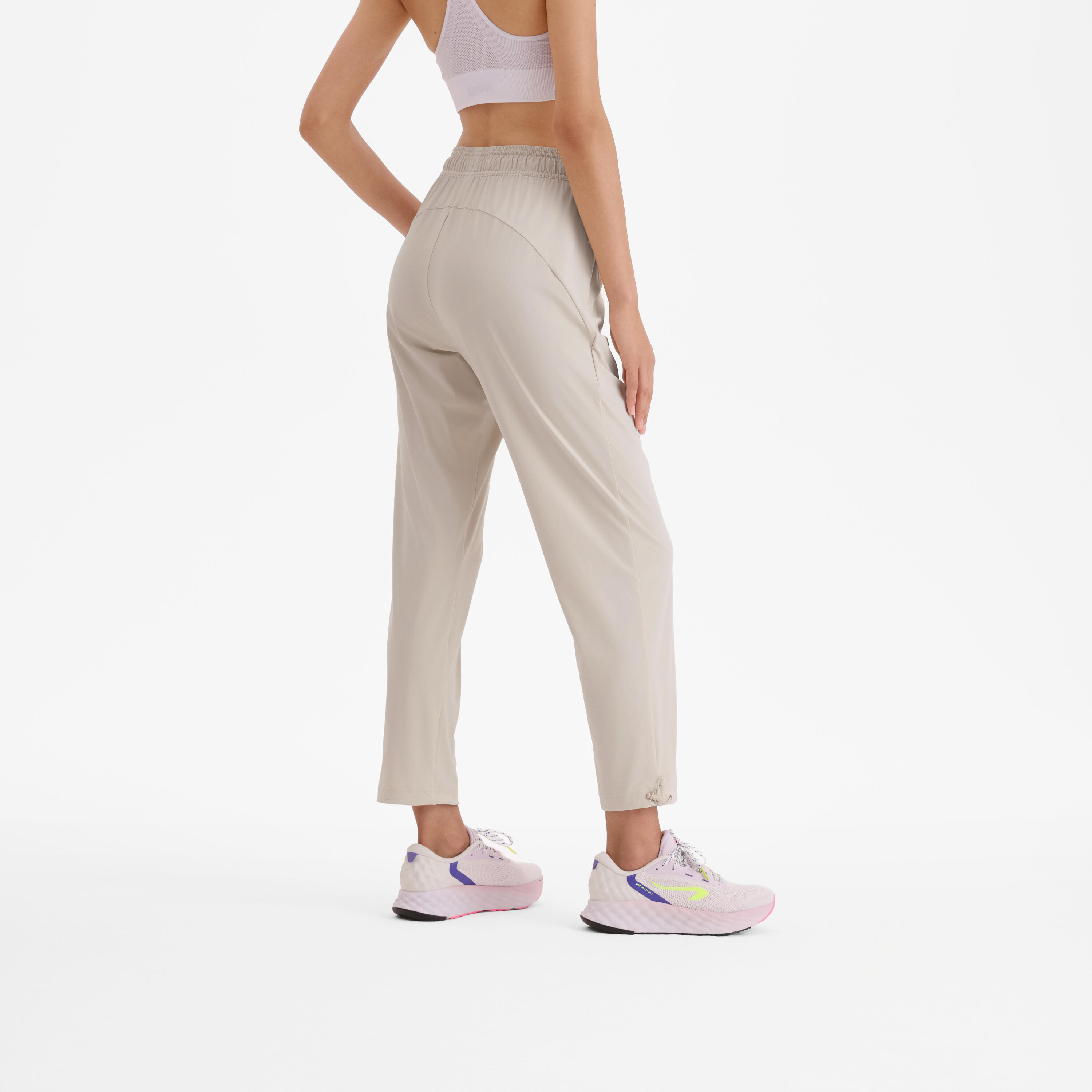 Women Running Trousers 500 - Beige
