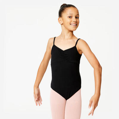 Balletpakje met smalle bandjes voor meisjes zwart