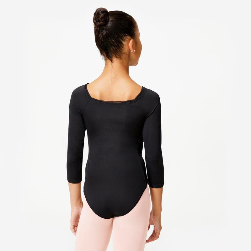 Justaucorps de danse classique manches longues  - noir