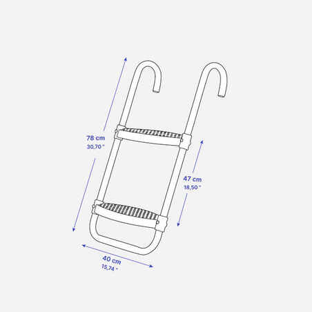 2-Step Trampoline Ladder 240 cm and 300 cm