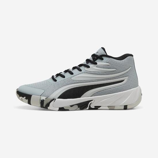 Zapatillas de baloncesto Júnior - PUMA Court Pro gris y blanco