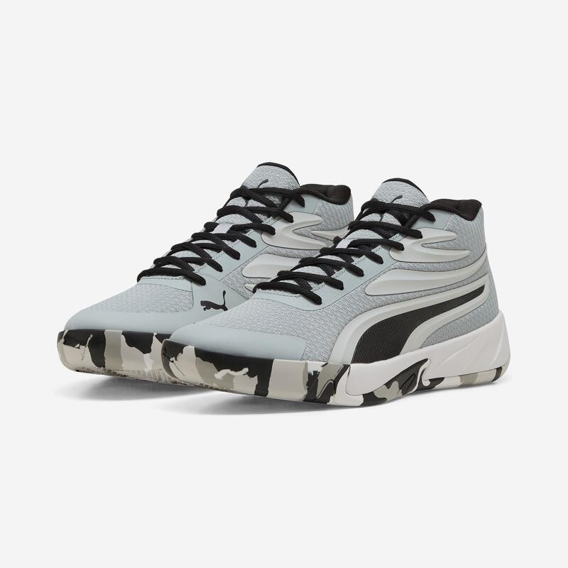 Zapatillas de baloncesto Júnior - PUMA Court Pro gris y blanco