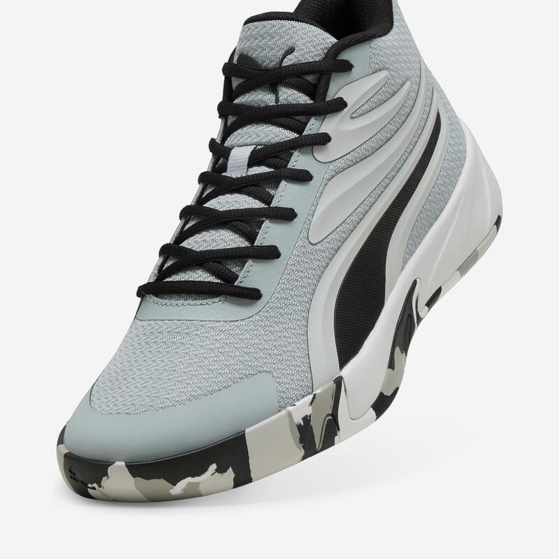 Încălțăminte de baschet PUMA Court Pro gri și alb Copii 