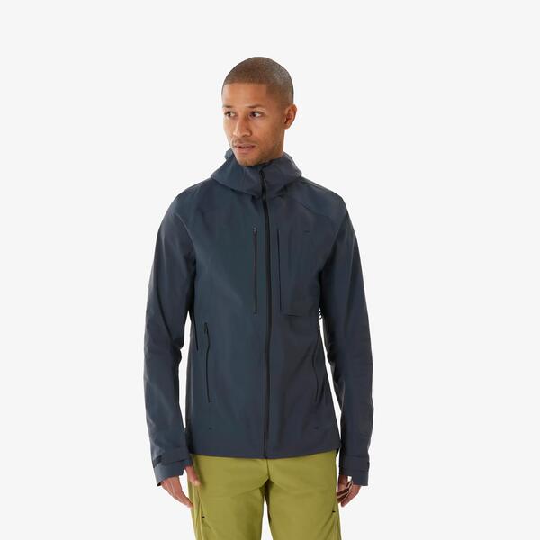 Grey lightweight waterproof hiking jacket