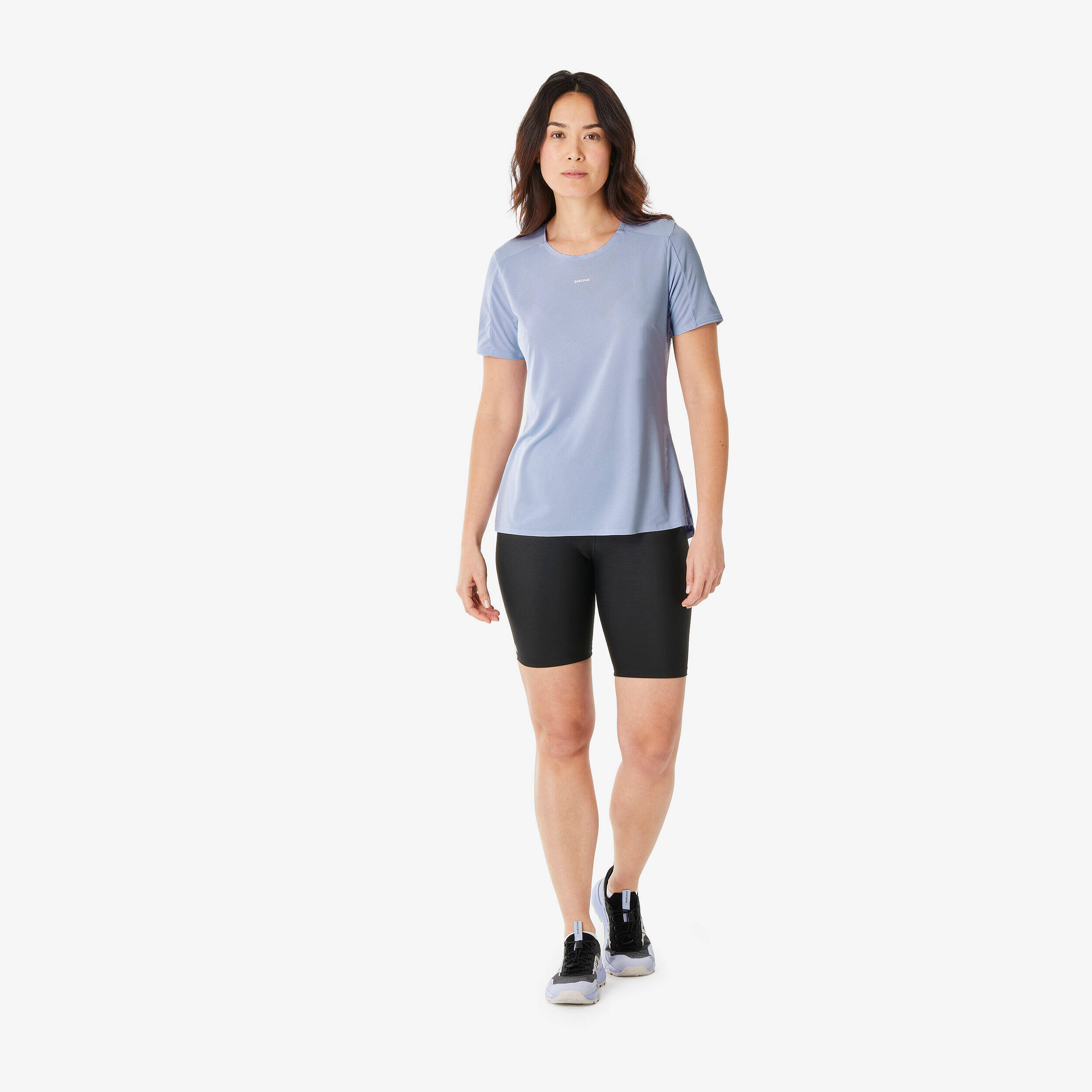 Women’s short-sleeved hiking T-shirt, MH500 - Purple -  2