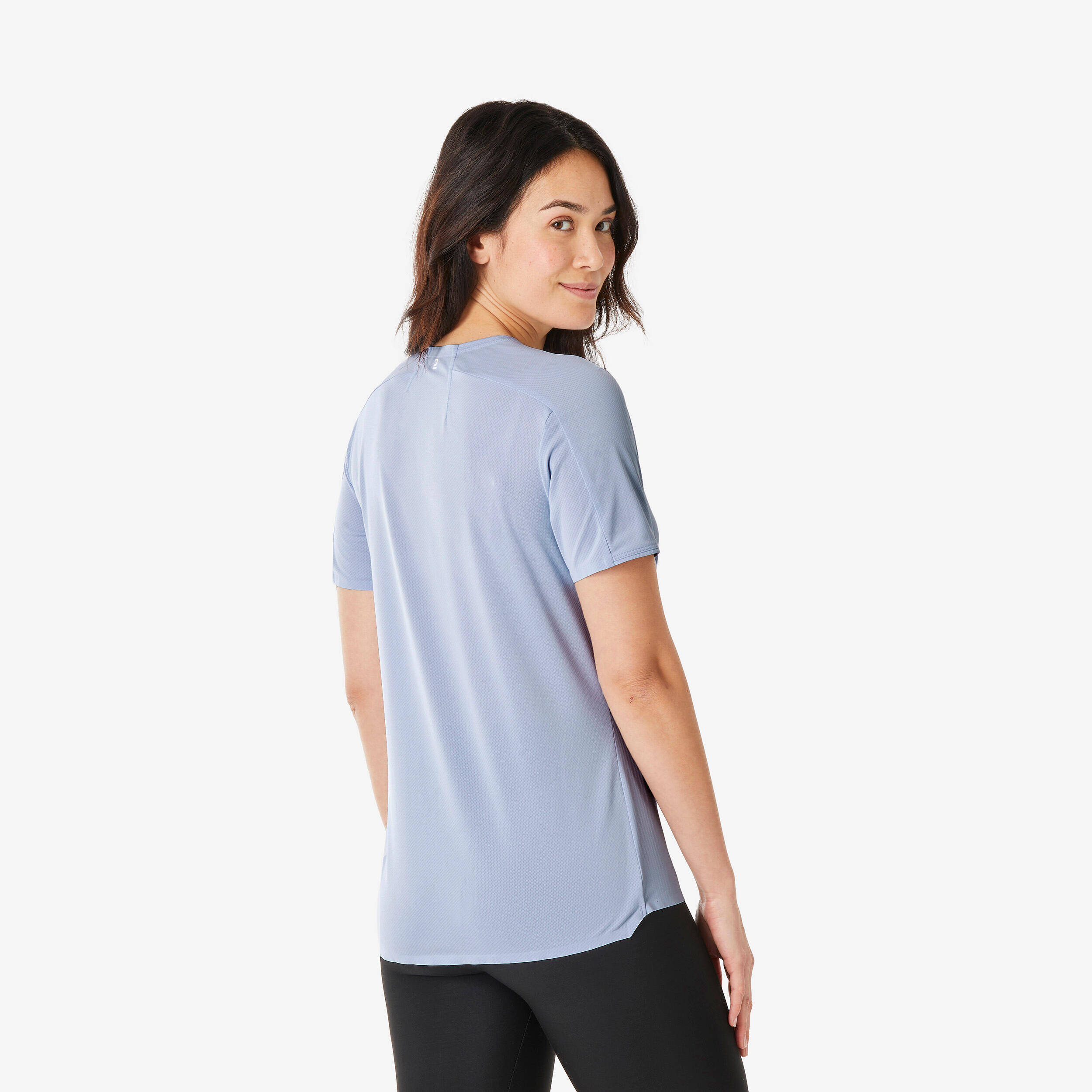 Women’s short-sleeved hiking T-shirt, MH500 - Purple -  3