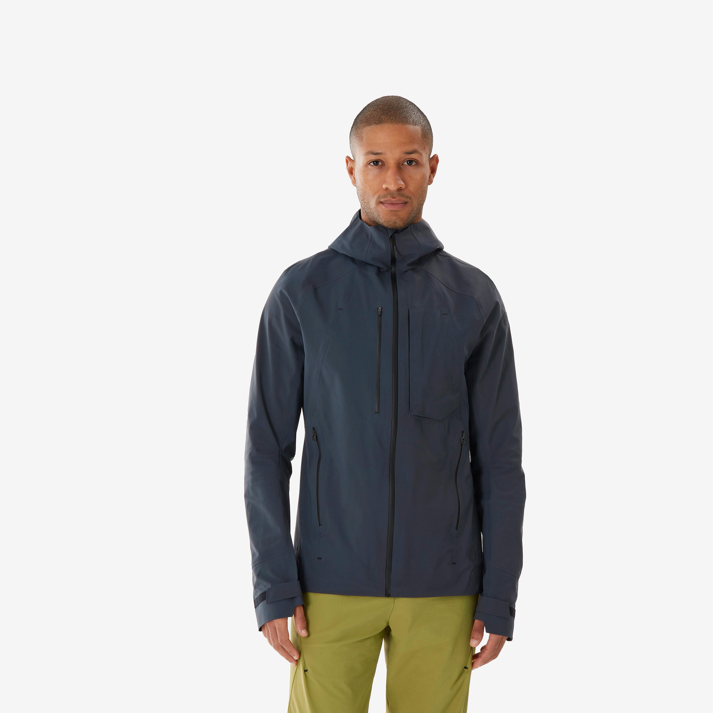 Veste de randonnée imperméable homme, MH900 gris