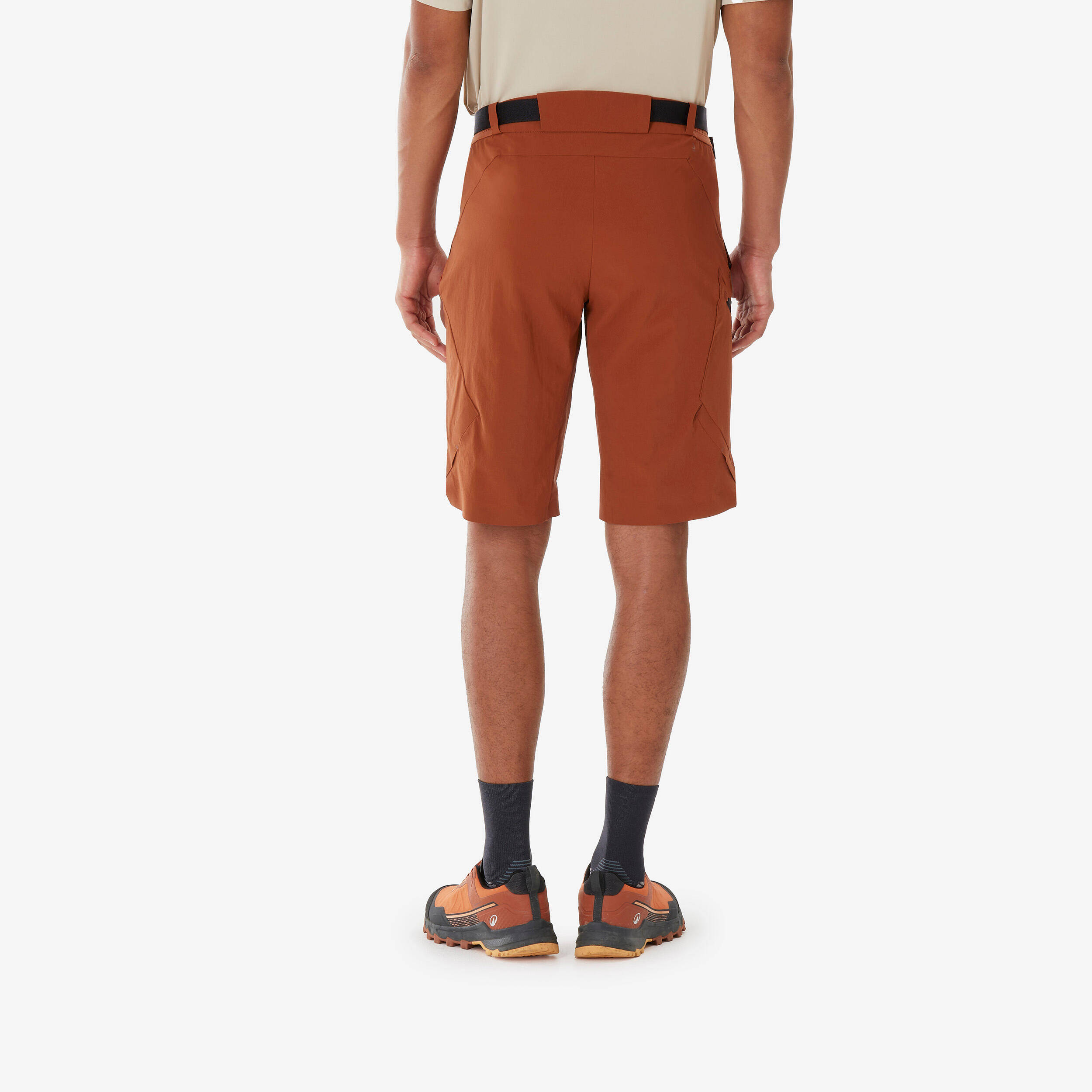 Men’s long hiking shorts MH500 - Brown -  3