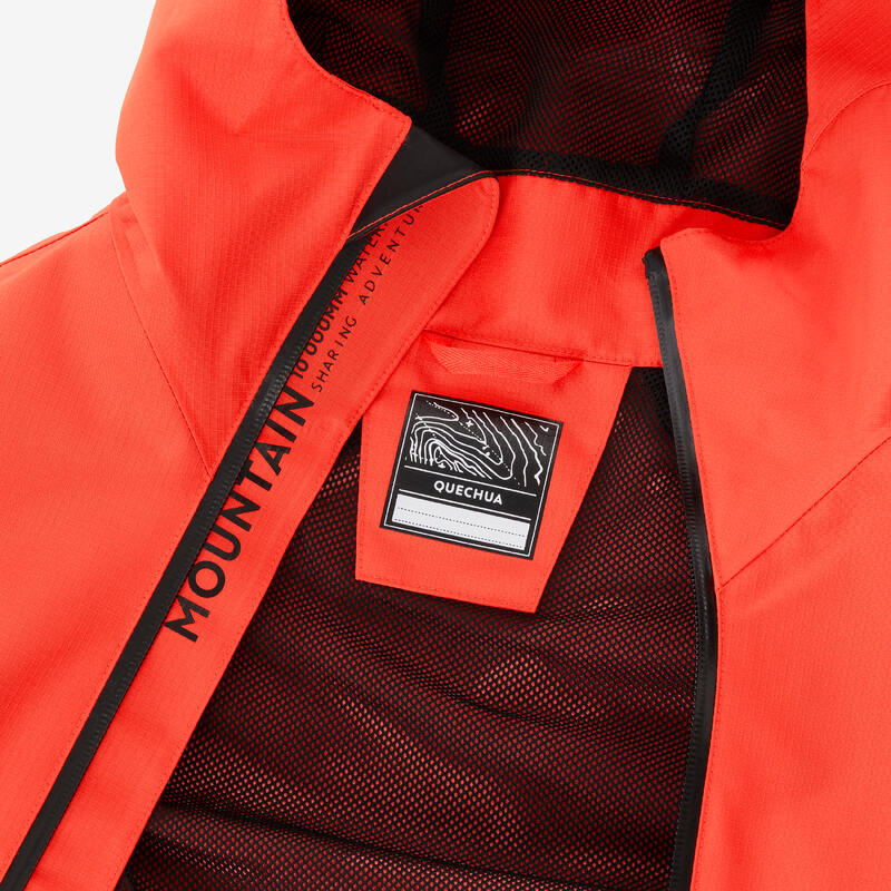 Veste de randonnée montagne imperméable légère enfant 7-15 ans, MH900 orange