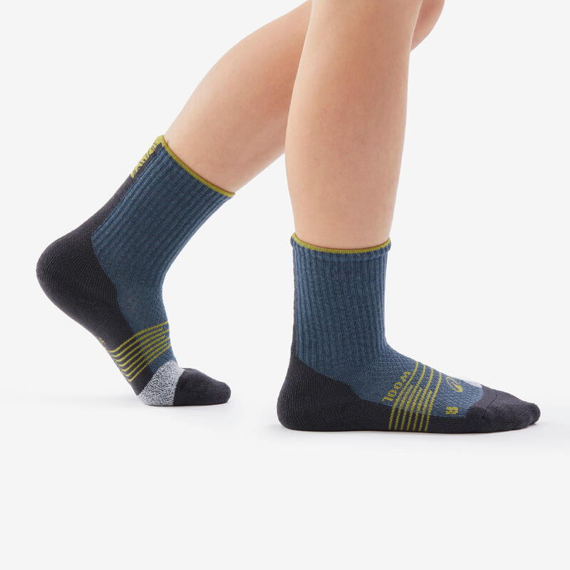 Chaussettes de randonnée enfant (lot 2 paires), HIKE900 Wool bleu