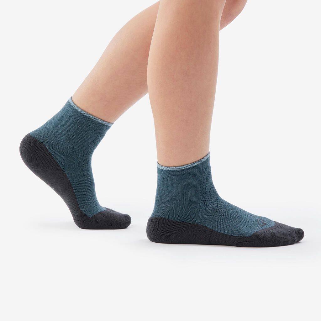 Chaussettes de randonnée enfant (lot 2 paires), HIKE100 gris