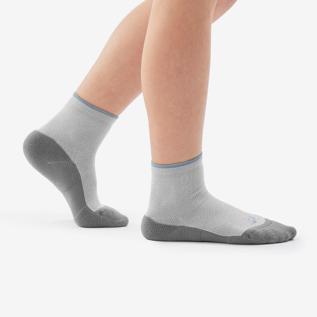 Chaussettes de randonnée enfant (lot 2 paires), HIKE100 gris