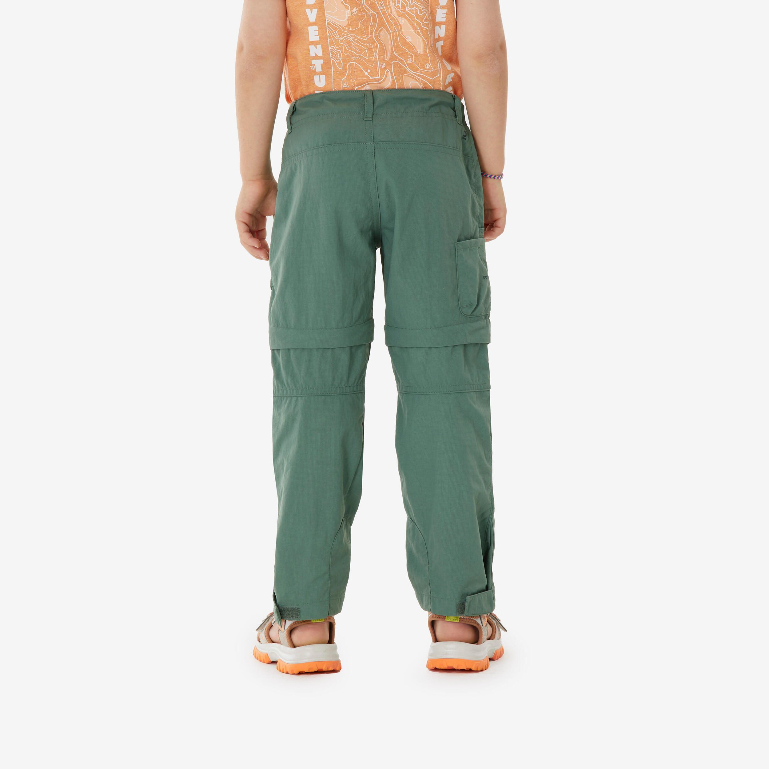 Wanderhose Zip-Off-Hose Bergwandern Kleinkinder Gr. 92–116, MH500 grün 4/9