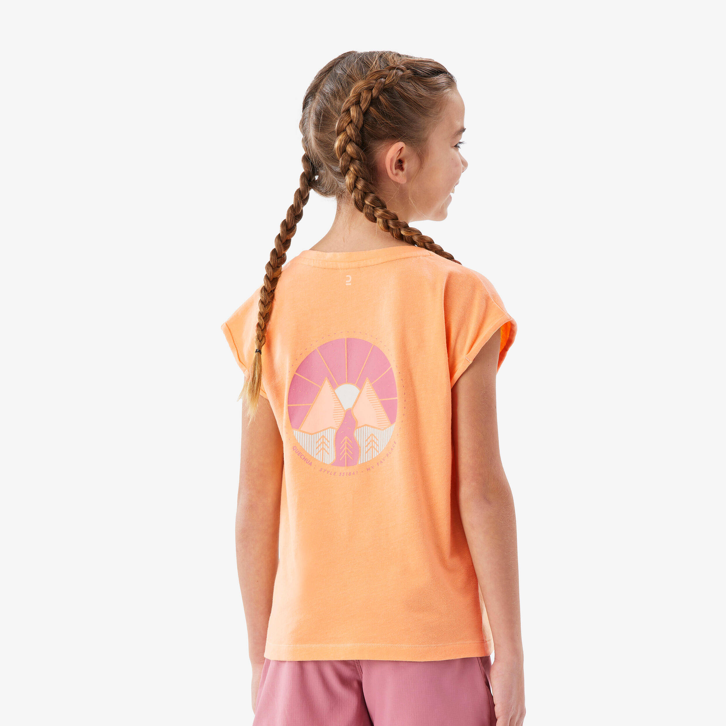 Kids’ hiking T-shirt, 7-15 years, NH100 - Orange -  5