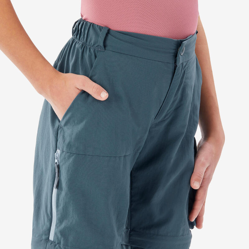 Pantalon Modulabil Drumeție la munte MH500 Gri Copii