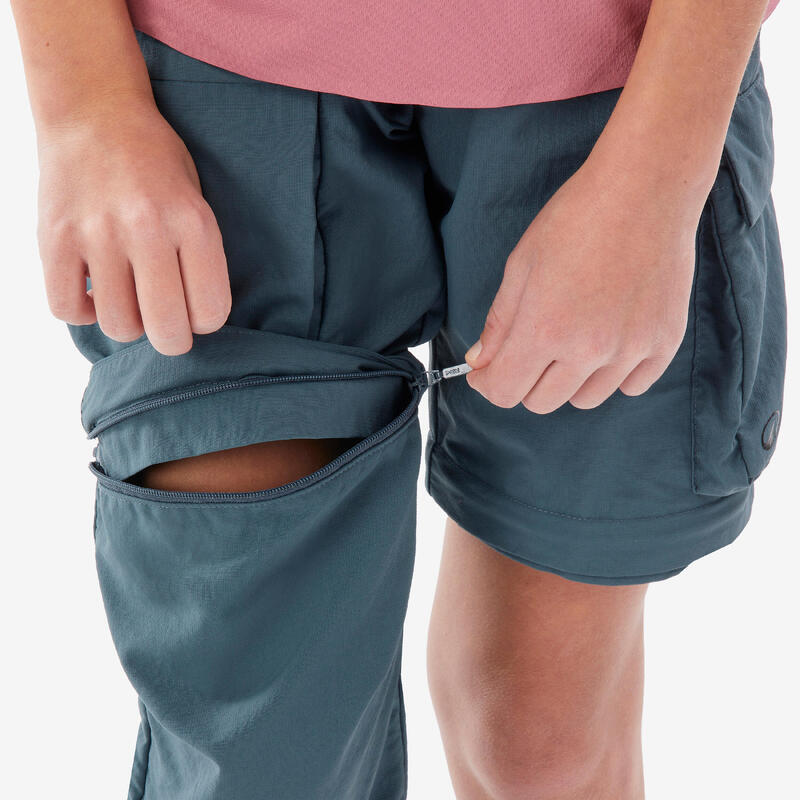 Pantalon Modulabil Drumeție la munte MH500 Gri Copii