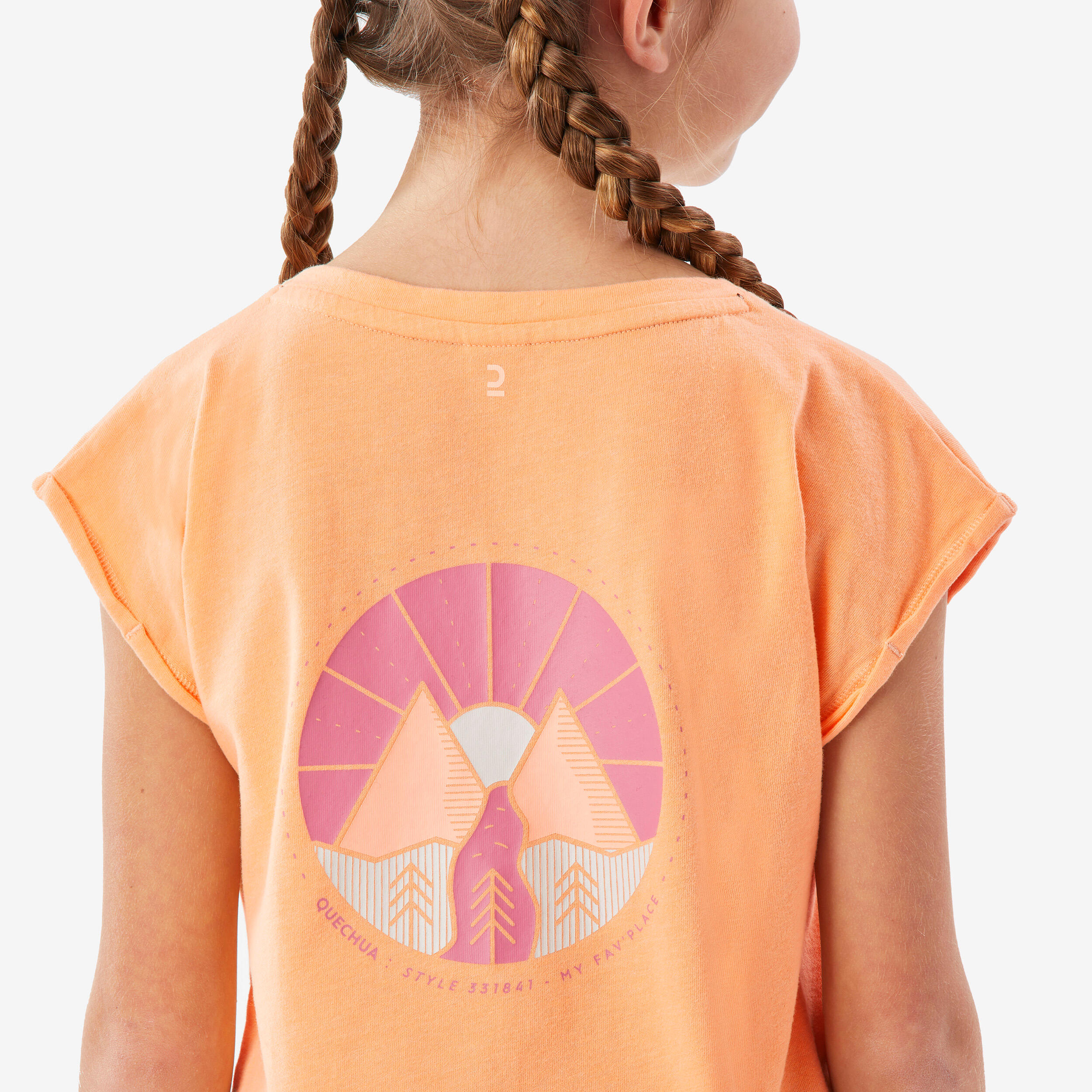 Kids’ hiking T-shirt, 7-15 years, NH100 - Orange