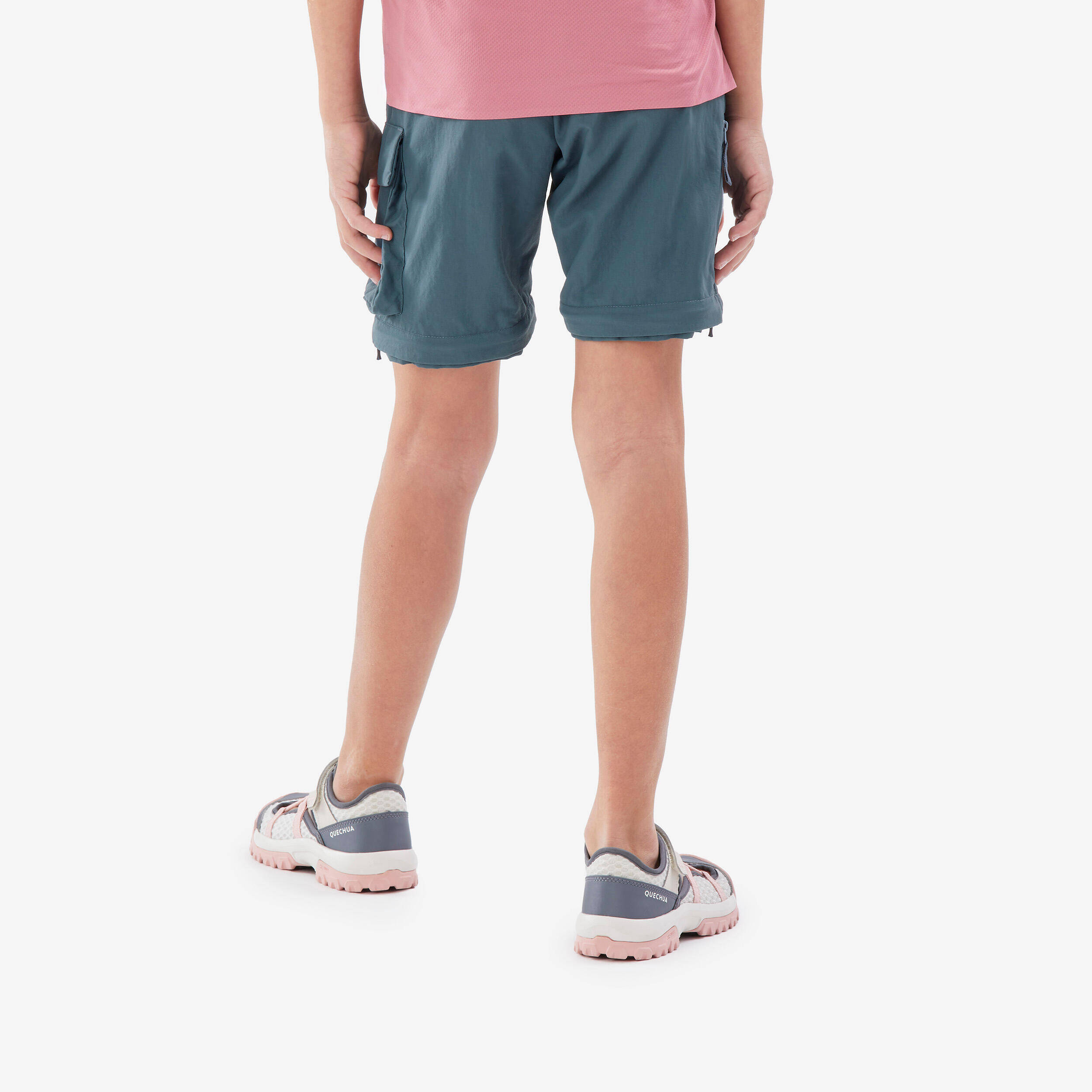 Kids’ convertible hiking trousers, MH500 blue -  4