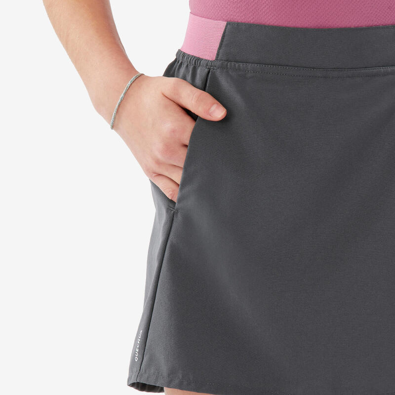 Jupe-short de randonnée enfant 7-15 ans, MH100 grise