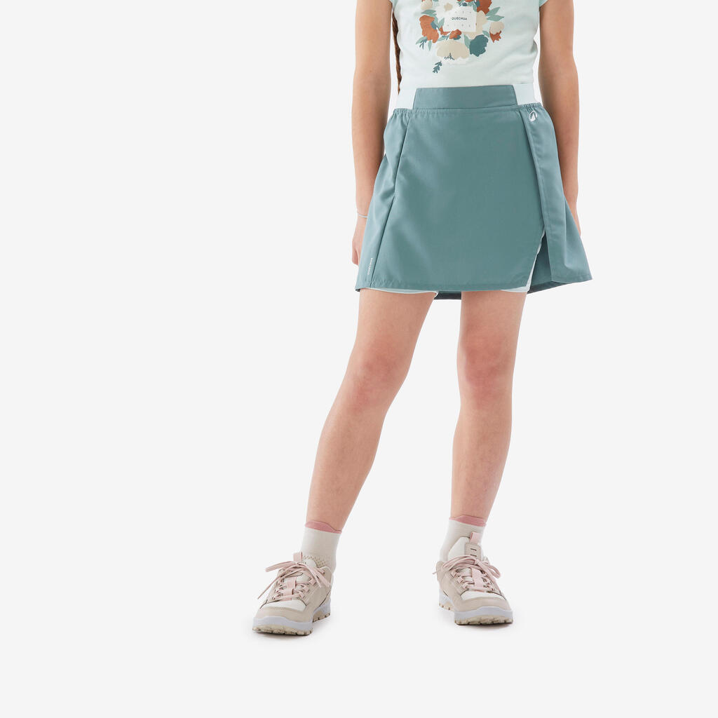 Jupe-short de randonnée enfant 7-15 ans, MH100 verte