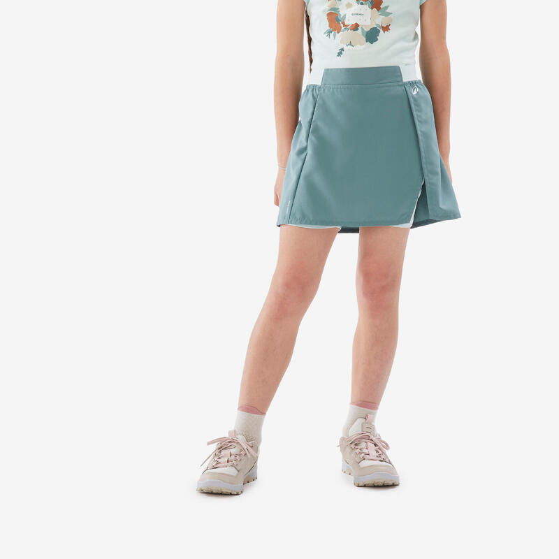 Jupe-short de randonnée enfant 7-15 ans, MH100 verte