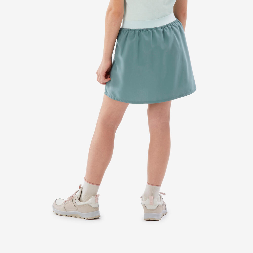 Jupe-short de randonnée enfant 7-15 ans, MH100 verte