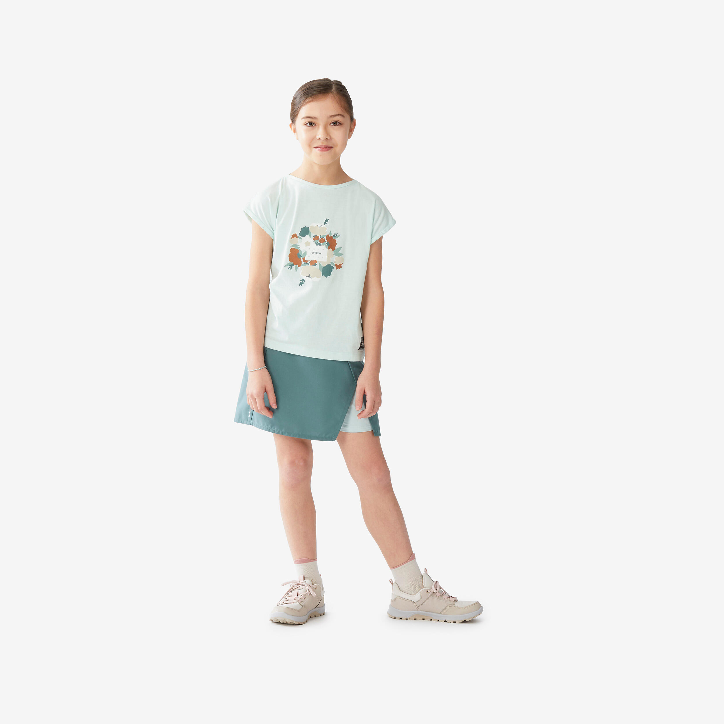 Jupe-short de randonnée enfant 7-15 ans, MH100 verte 2/14