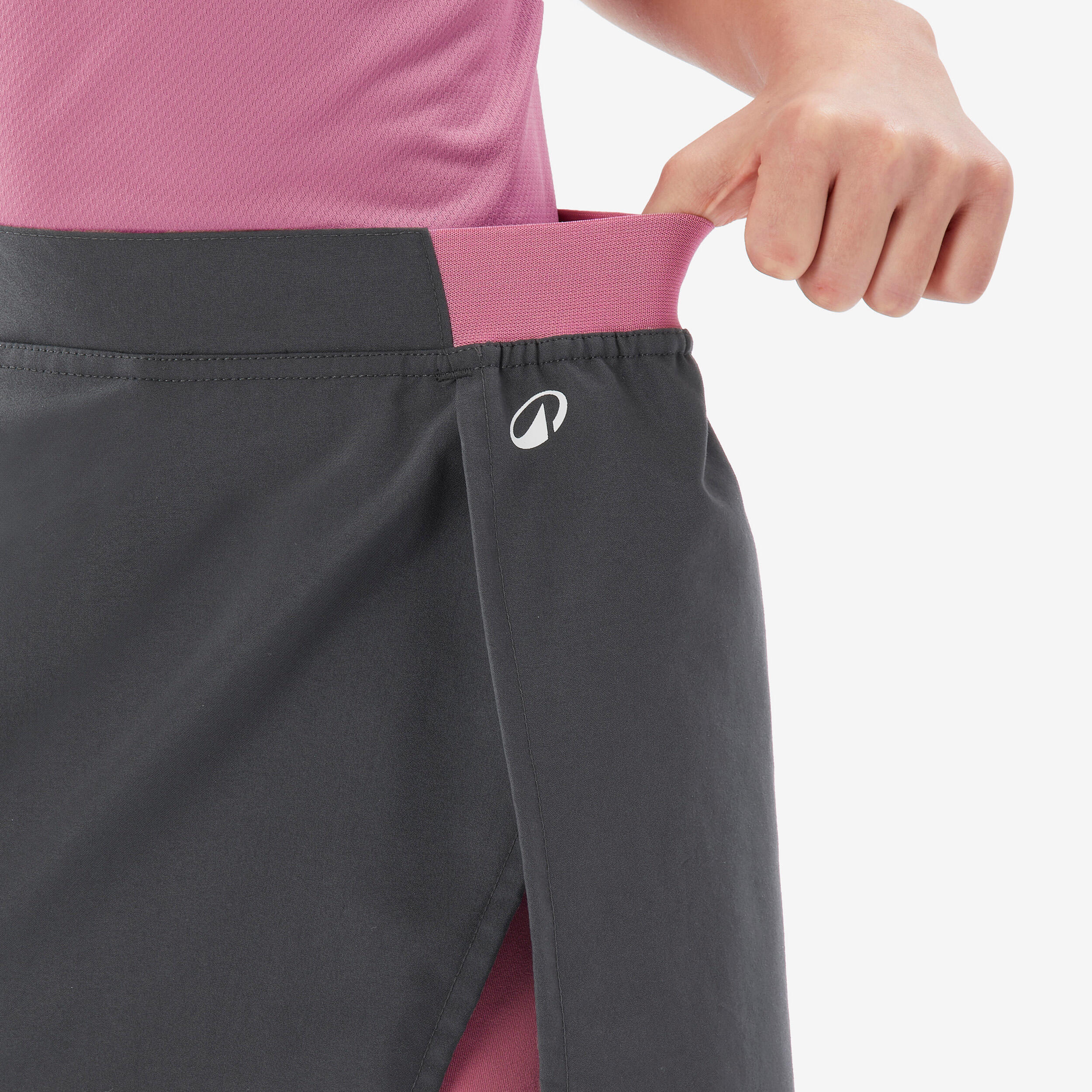 Kids' Hiking Skort 7-15 Years, MH 100 - Grey - QUECHUA