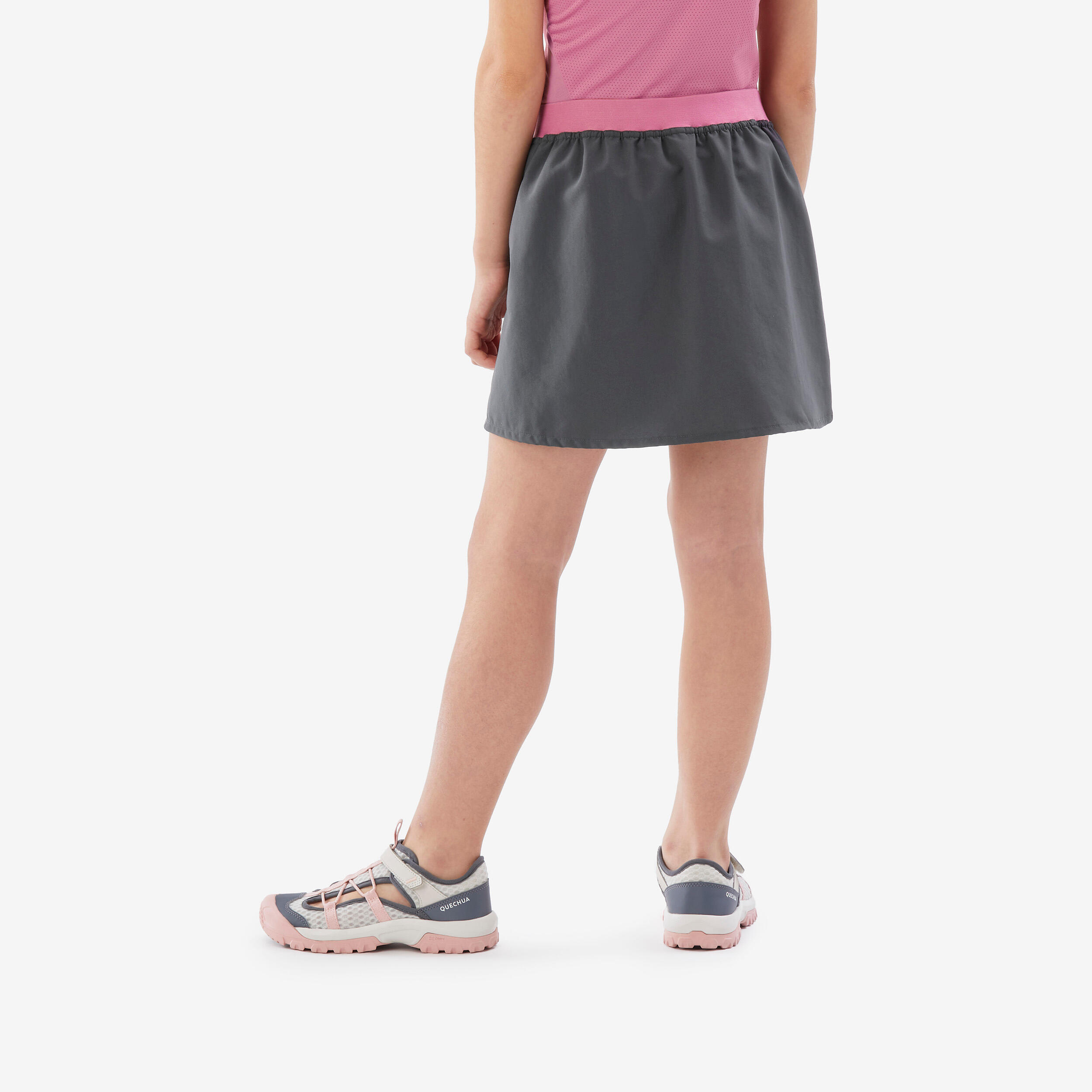 Kids' Hiking Skort 7-15 Years, MH 100 - Grey - QUECHUA