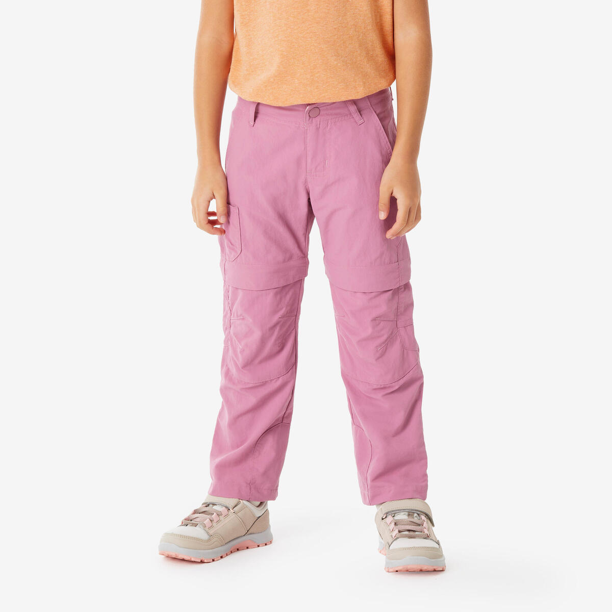 Pantalon de randonnée modulable enfant 2-6 ans, MH500 rose