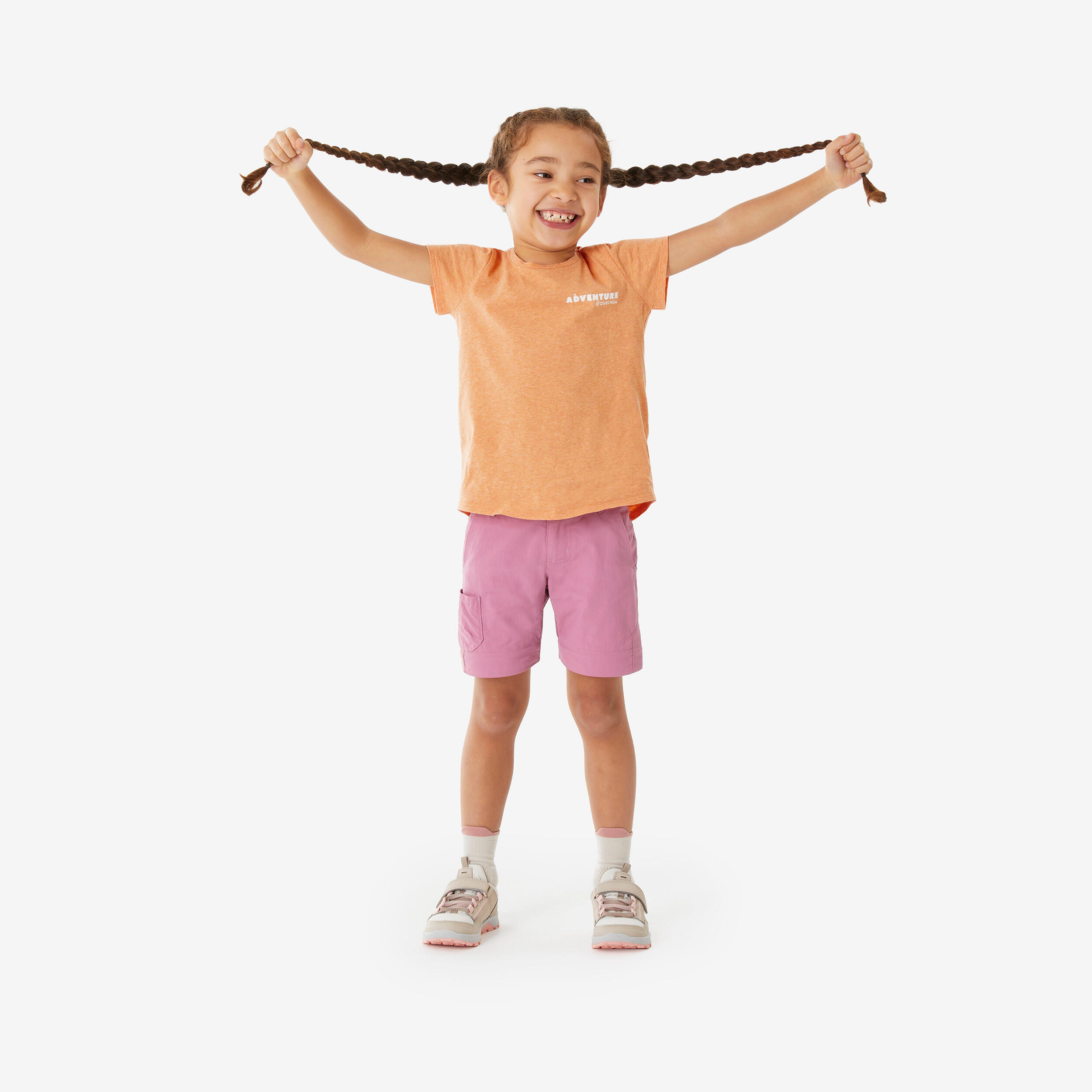 Pantalon de randonnée modulable enfant - MH 500 rose 2-6 ans - QUECHUA