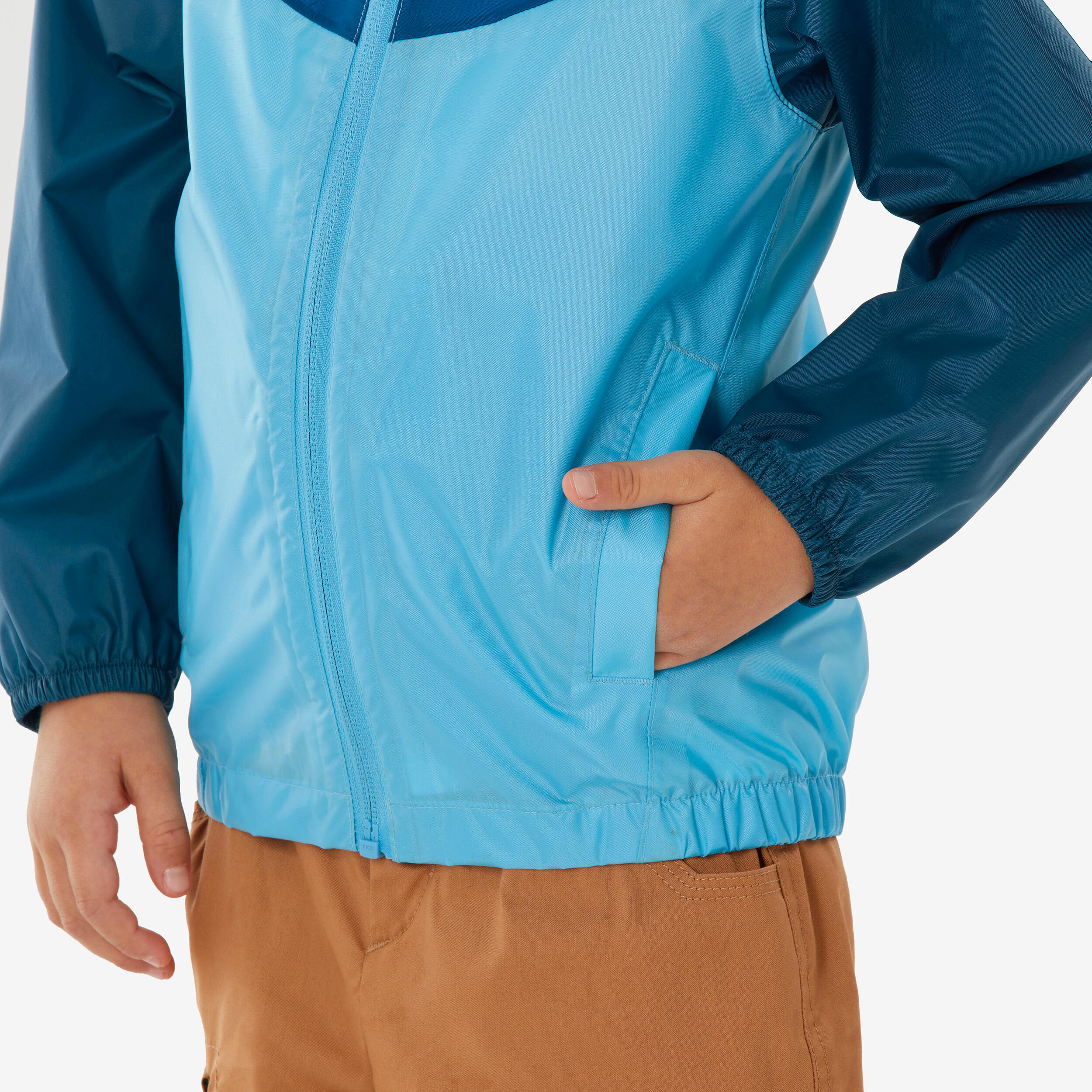 Manteau imperméable de randonnée enfant - MH 100 zip bleu 2-6 ans - QUECHUA