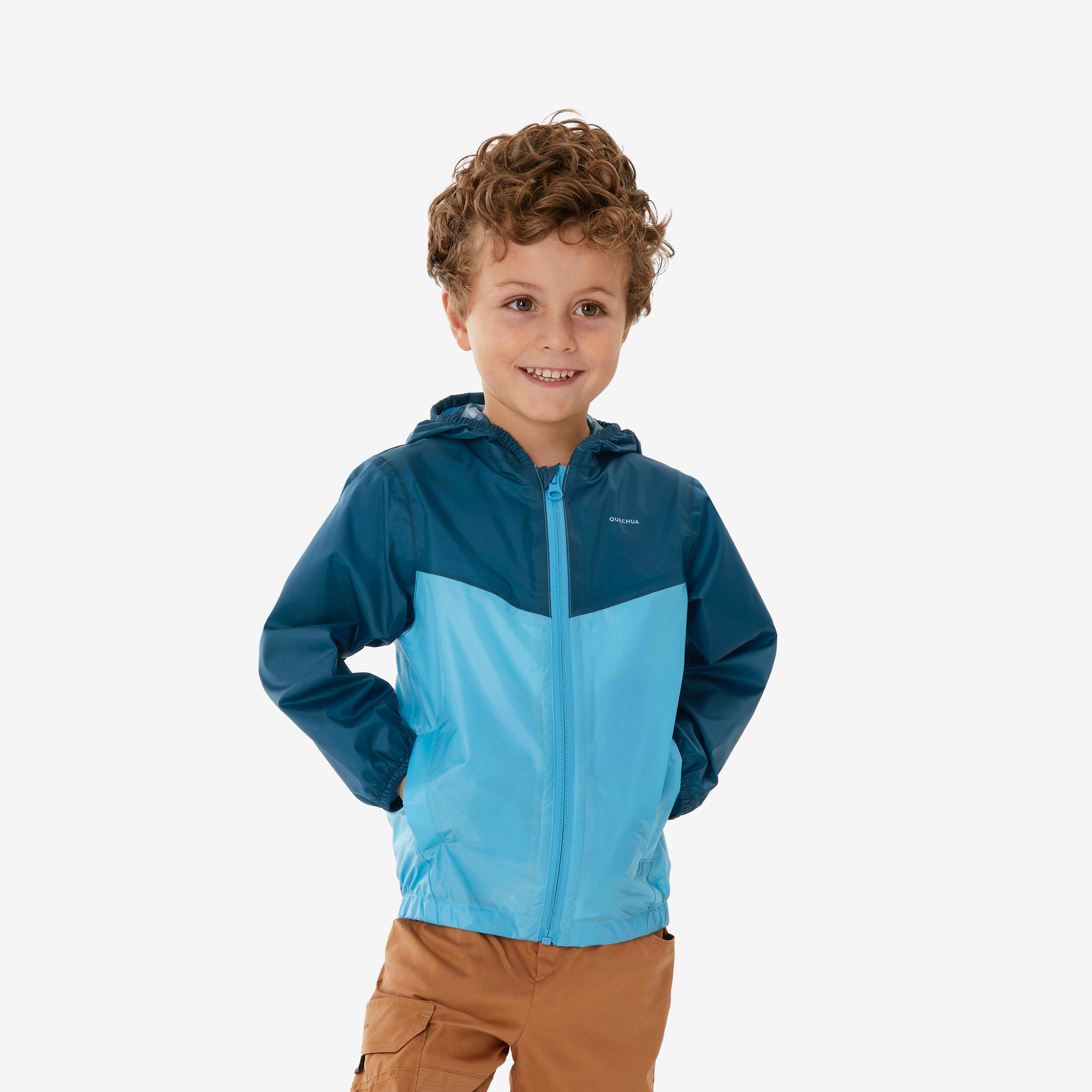 Chaqueta impermeable de senderismo para niños 2-6 años, MH100 azul