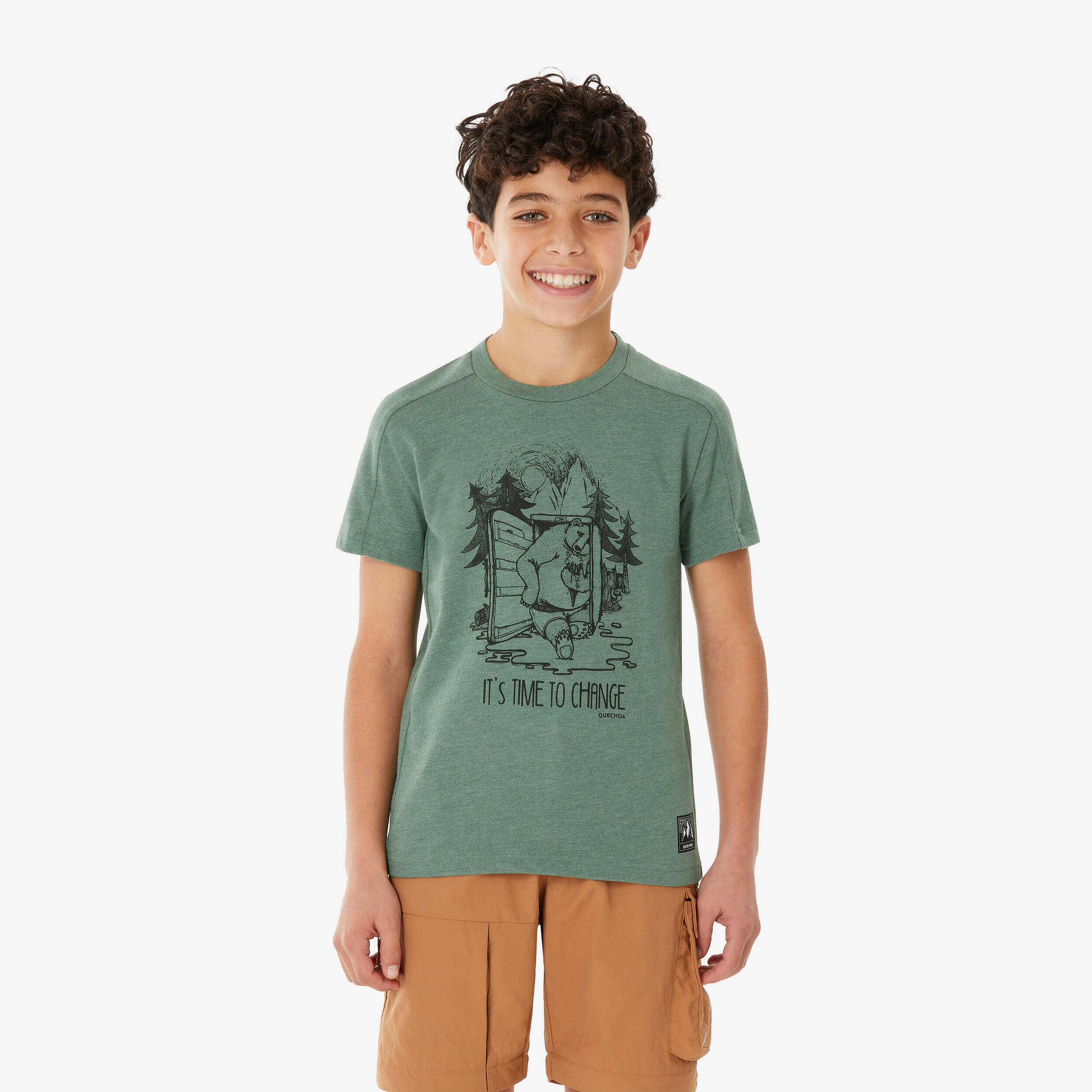 Kids’ hiking T-shirt, 7-15 years, NH100