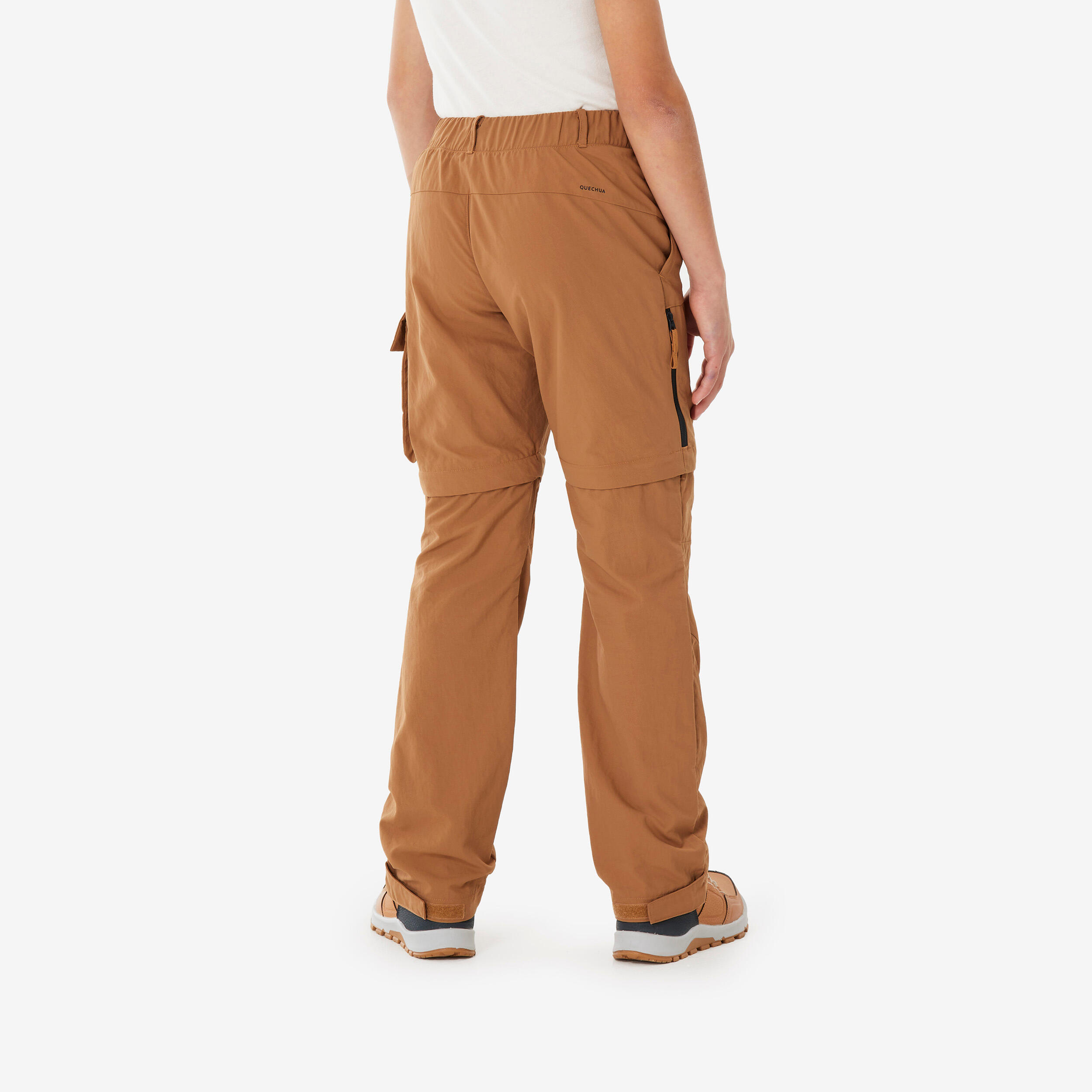 Kids' Modular Hiking Trousers MH500 7-15 Years - Brown